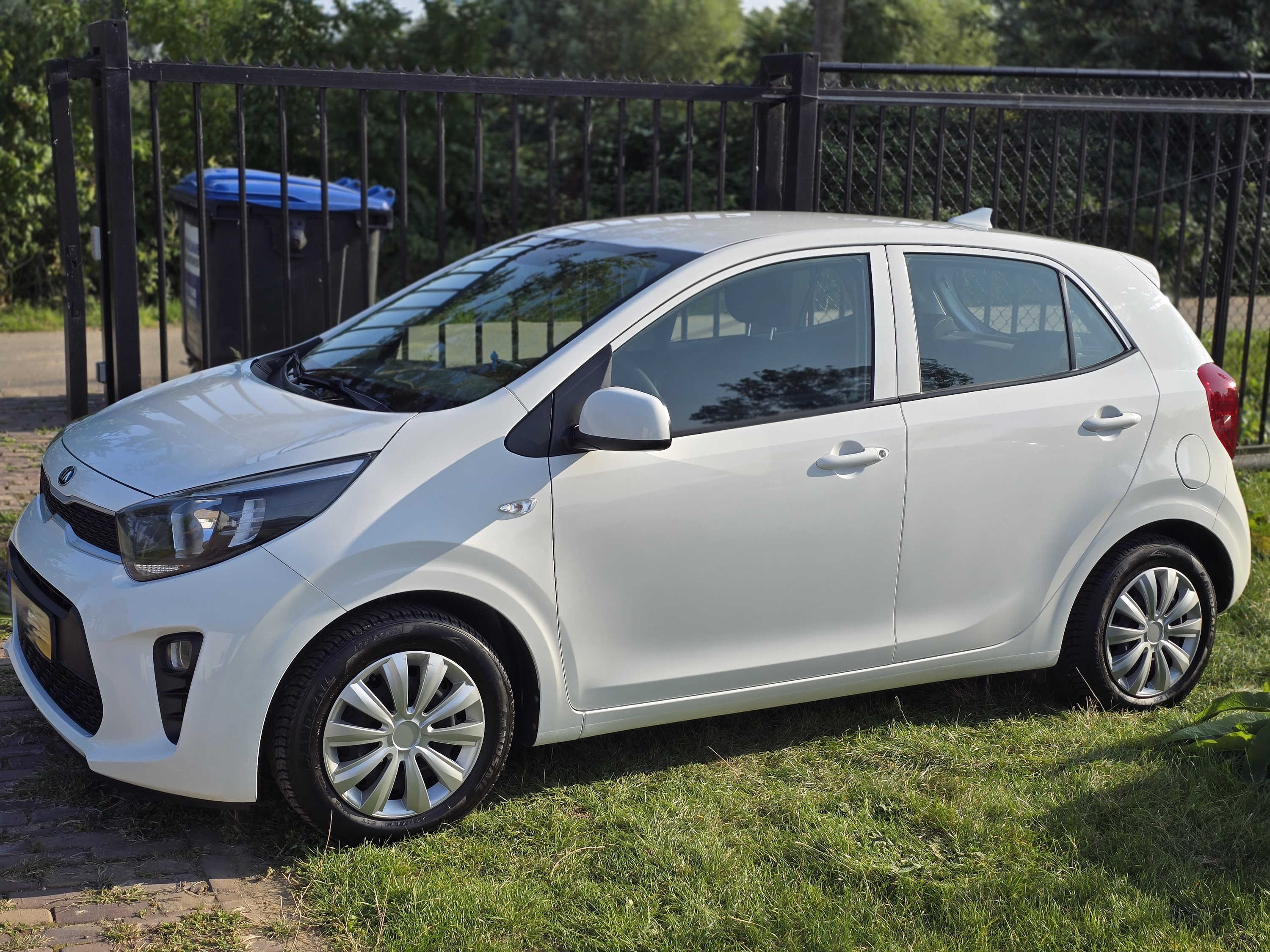 Externe weergave van schone Kia Picanto in Nederland. Auto detailing service buiten.