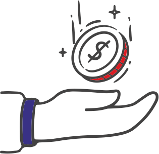 Icon voordelige tarieven en scherpe prijs voor schoonmaakdiensten