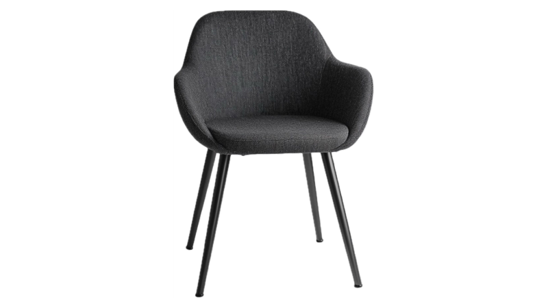 Stoel bekleding reinigen - moderne donkergrijze eetkamerstoel voor professionele bekledingreiniging.